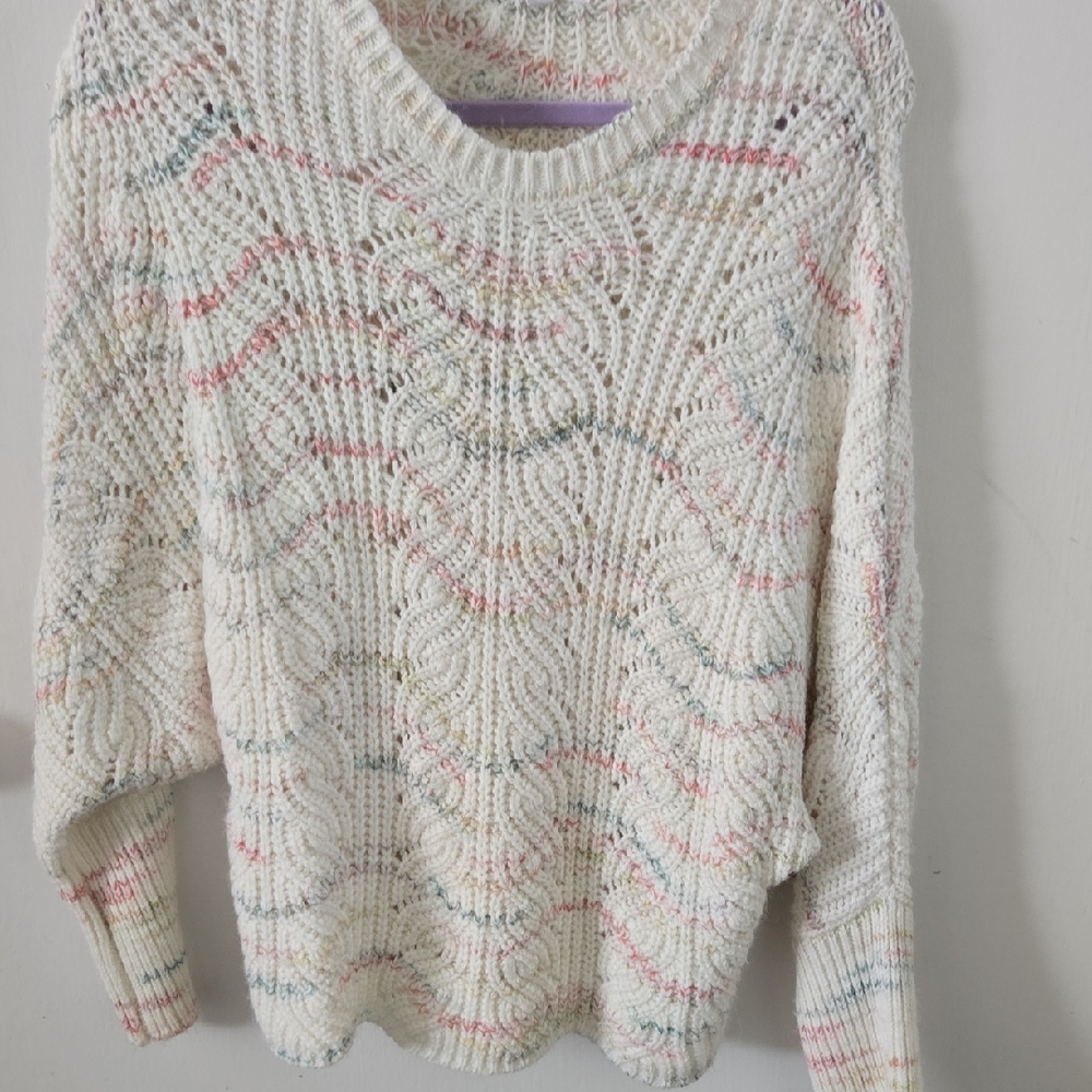 BB Dakota Cream Multicolor Knit Sweater
